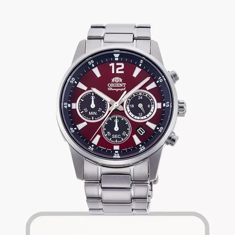 Orient Sports Chronograph Maroon Dial Men's Watch- RA-KV0004R10B